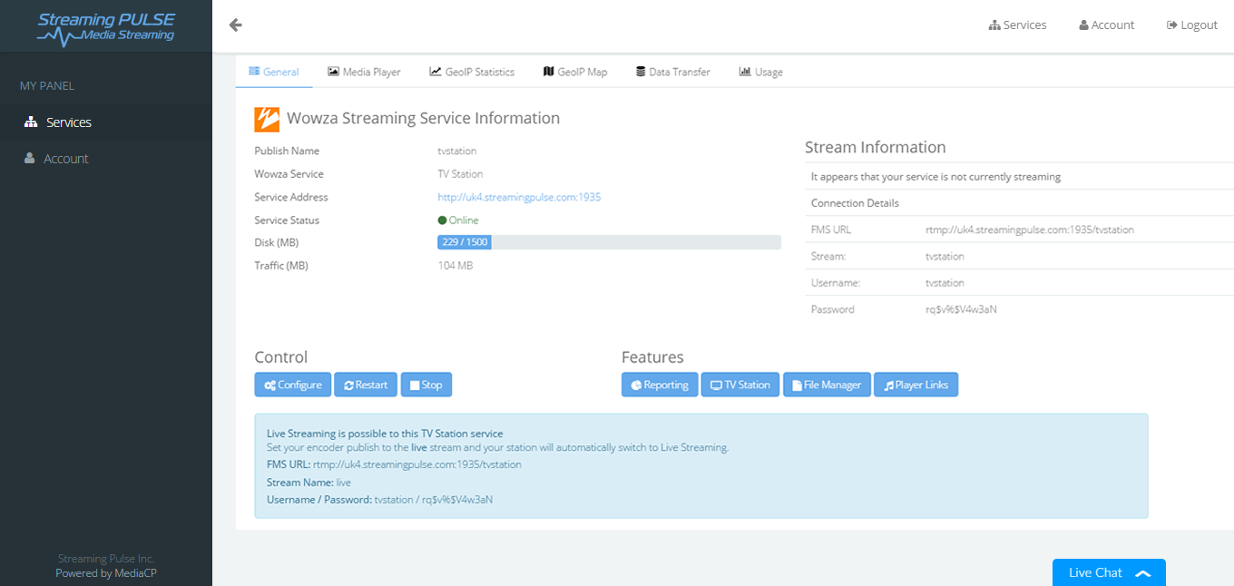 Wowza streaming server