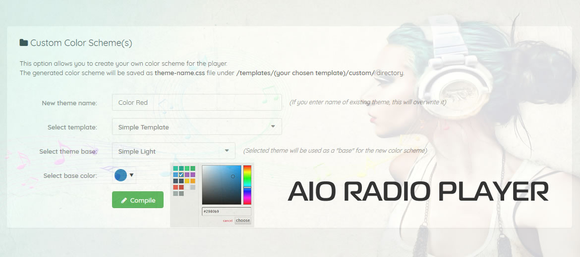 Choose Templates for AIO Radio Player