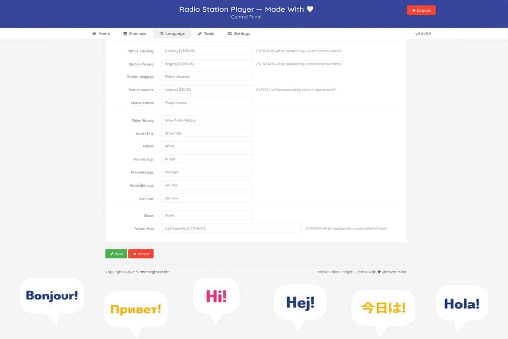 multi-language support