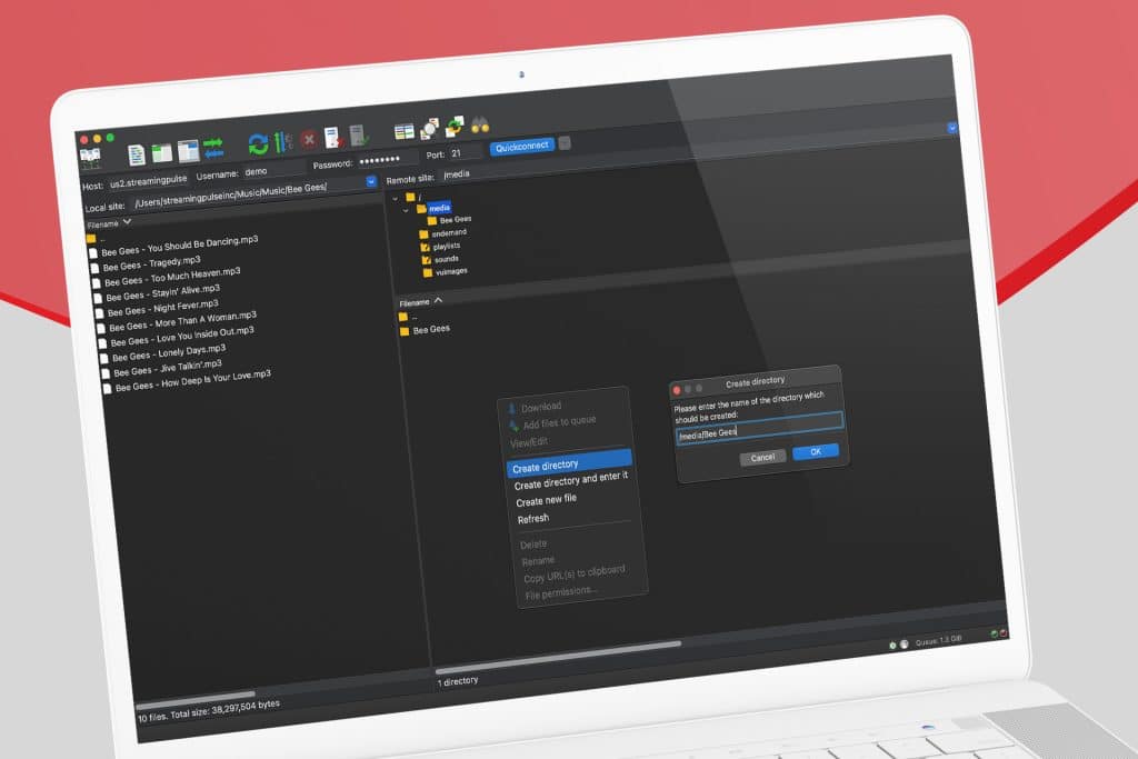 Centova Cast FileZilla