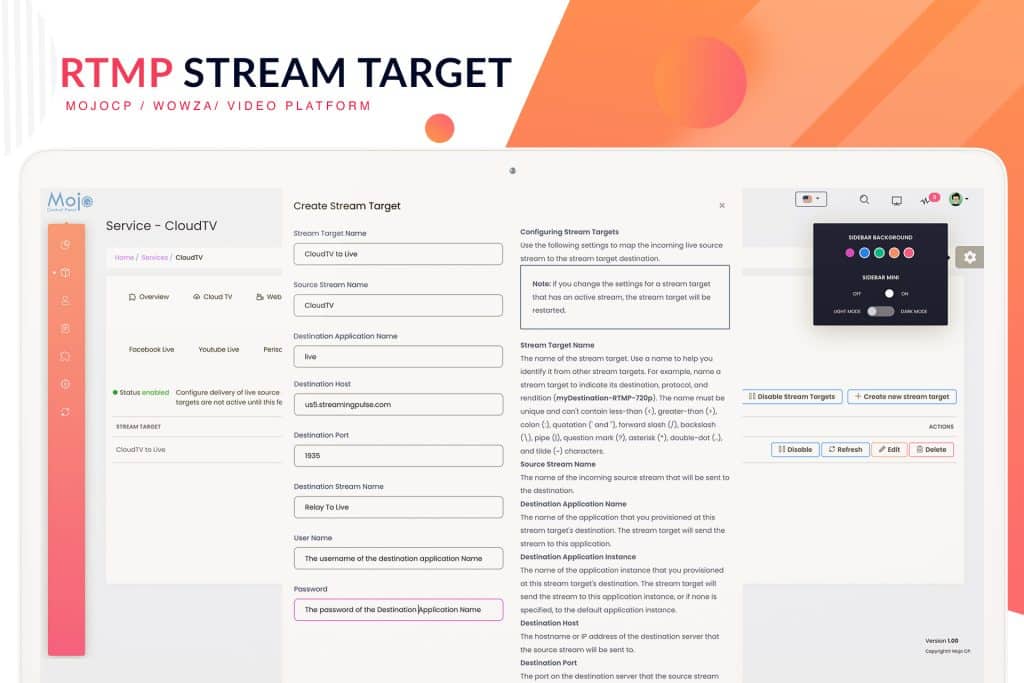 Wowza Stream Target RTMP